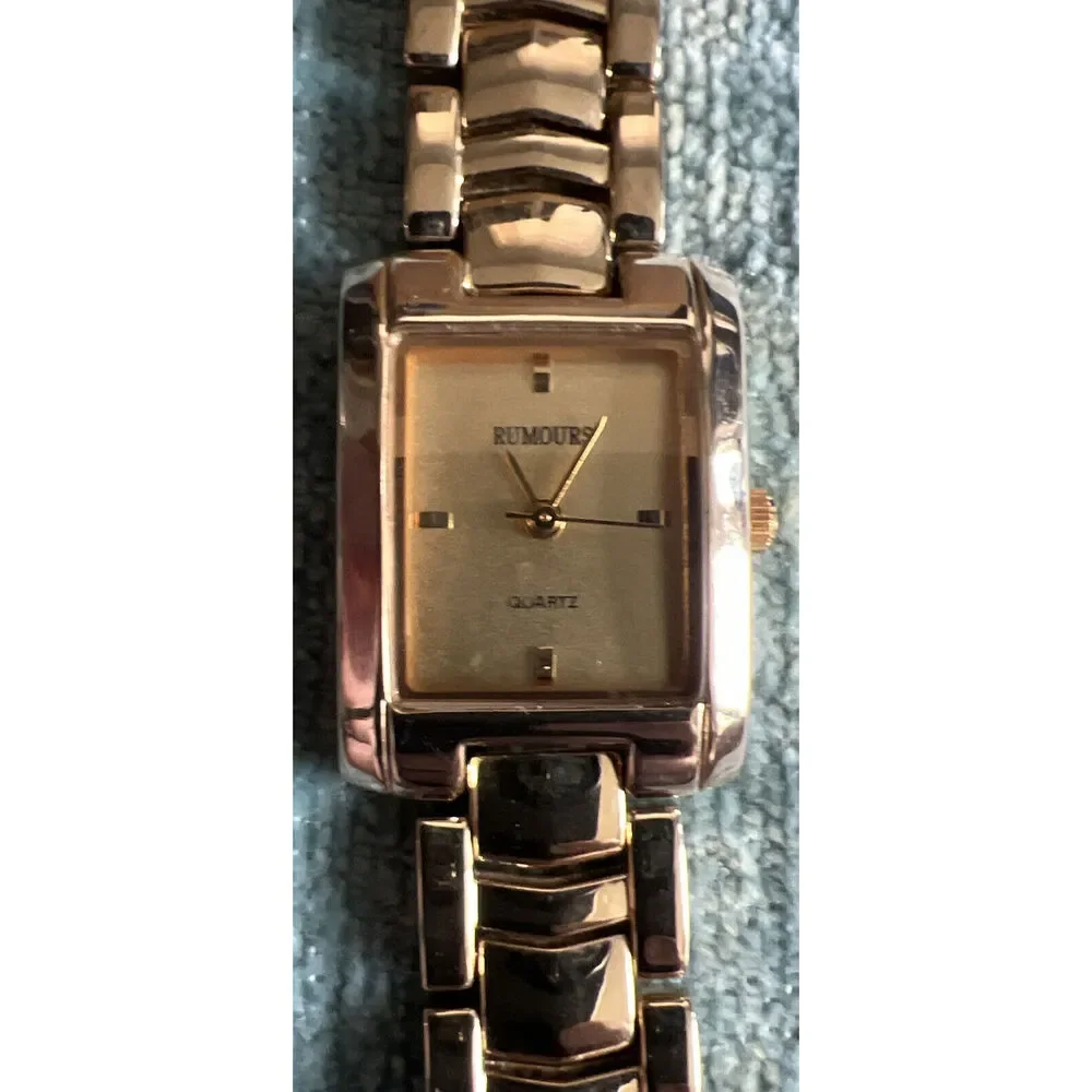 Rumours Vintage Quartz Japan MOVT Gold Classic Stainless Steel Back (4175) New B
